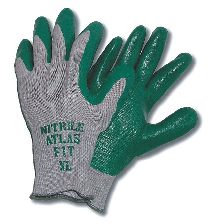 SHOWA ATLAS 350 PALM DIPPED NITRILE GLOVE. GREAT COMBINATION OF COMFORT OIL RESISTANCE AND GRIP
