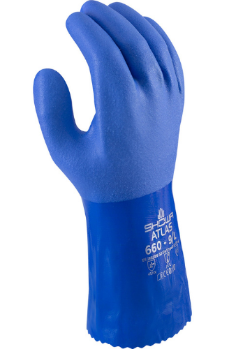 thumbnail interactive-video image 1 of Showa Atlas 660 Fully Coated PVC Gloves – Nitrile Rubber, Triple-Dipped, Heavy Duty 1 of 3